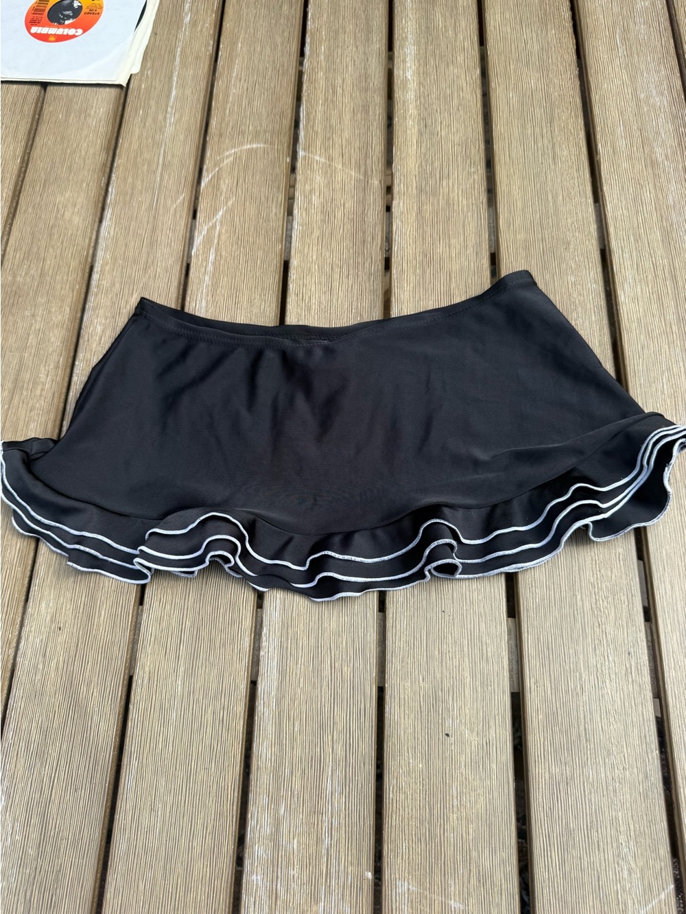 ZeroXposur Black Double Ruffle Swim Skirt Size 12